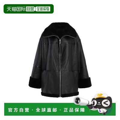 香港直邮TOTÊME 女士 Menfi 宽松款毛羊皮大衣 black黑色 舒适时