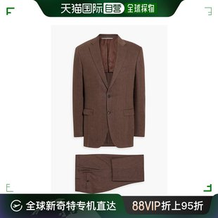 2922093AE01 香港直邮潮奢 康钠丽 Canali 男士 亚麻羊毛混纺套装