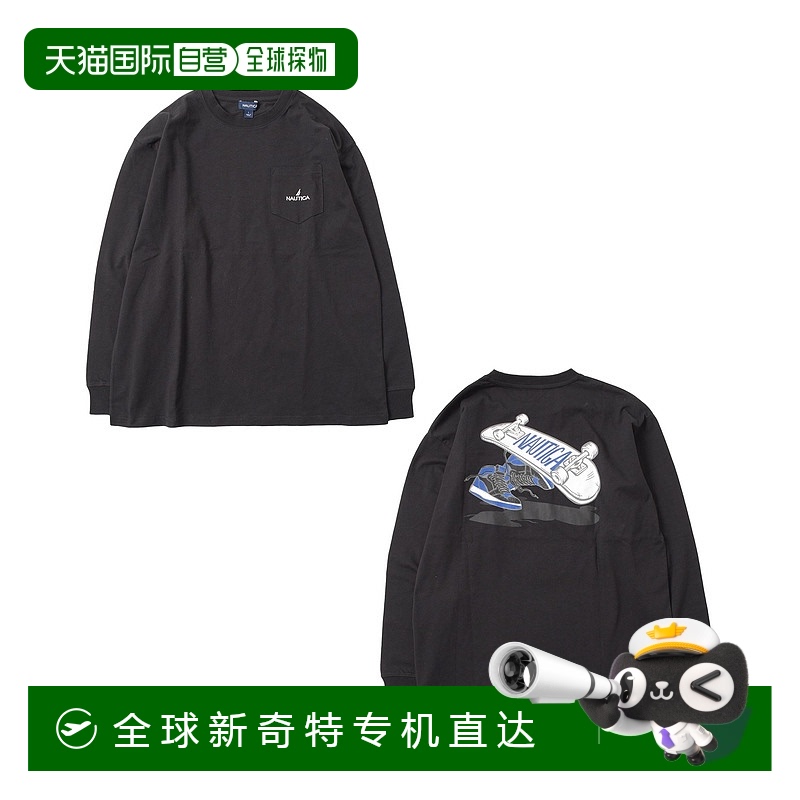 1h可退 日本直邮NAUTICA 男士别注背部滑板图案长袖T恤 3743230
