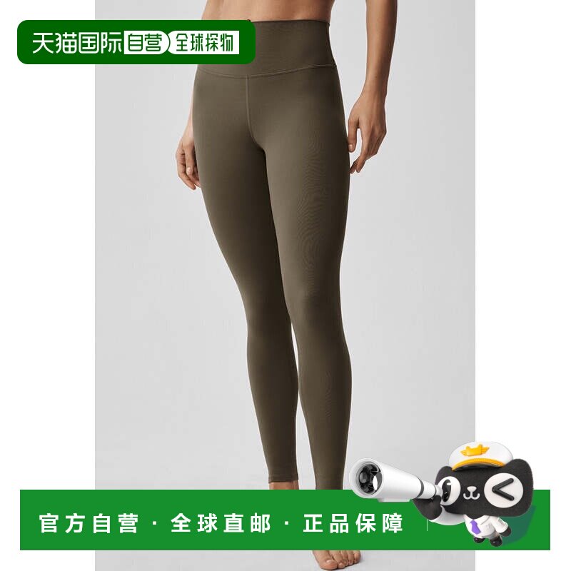 日本直邮Alo Yoga 瑜伽裤 高腰塑形 橄榄绿运动图片