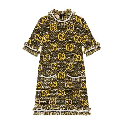 Gucci 羊毛马海毛GG连衣裙 721151XKCQX