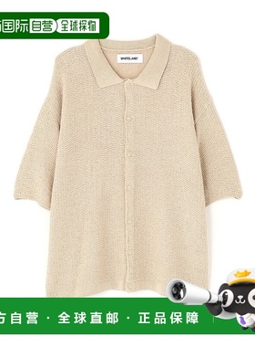 1h可退 日本直邮WHITELAND 男女同款 亚麻混纺宽松针织短袖衬衫 7