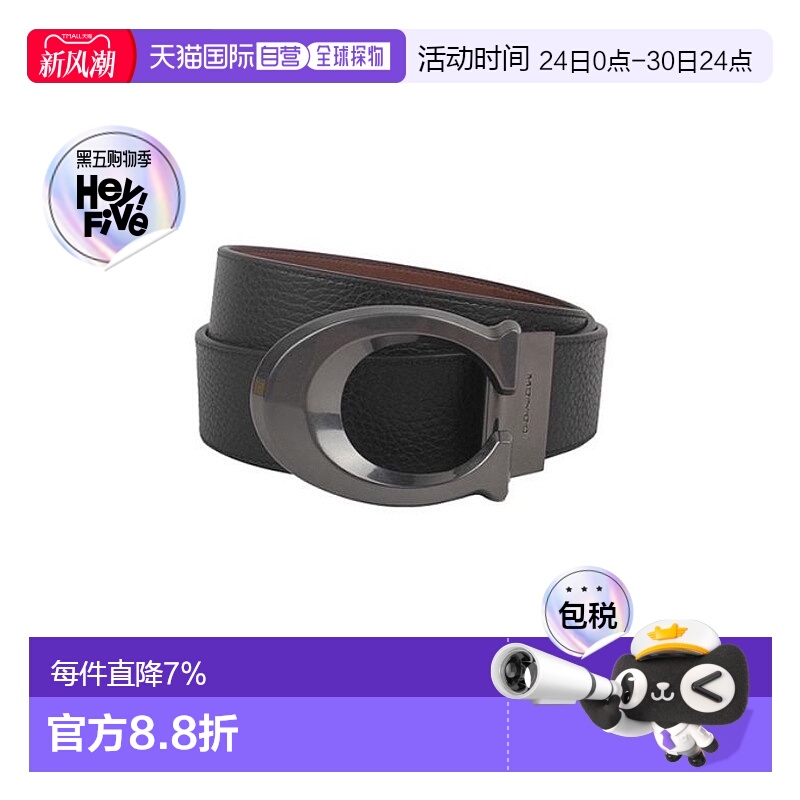 香港直邮Coach蔻驰标志性搭扣腰带黑色CQ013QBLVW休闲百搭