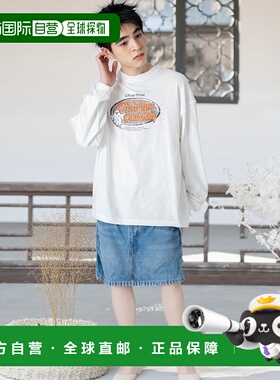 1h可退 日本直邮WEGO 男女同款印花宽松长袖T恤 WE25SP01M0009