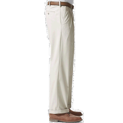 【美国直邮】Dockers|男士舒适宽松褶皱翻边卡其色弹力裤休闲裤