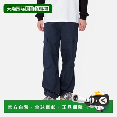 自营欧洲直邮Carhartt WIP Regular男士空军蓝棉拉链门襟工装裤