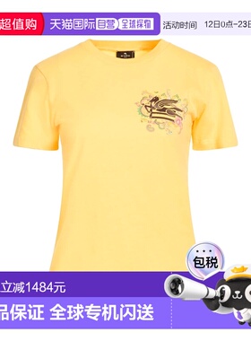 1h可退 香港直邮Etro 艾特罗 女士 T恤 yellow黄色 舒适时尚