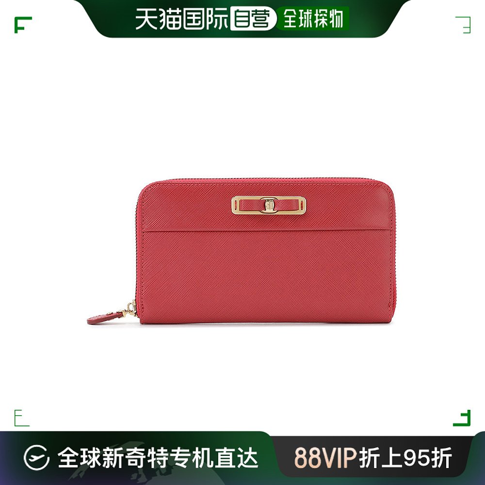 香港直邮SALVATORE FERRAGAMO女士红色长款钱包 22-C132-588006