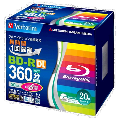 【日本直邮】Verbatim蓝光BD-R一次性刻录盘50GB可打印封面共20片