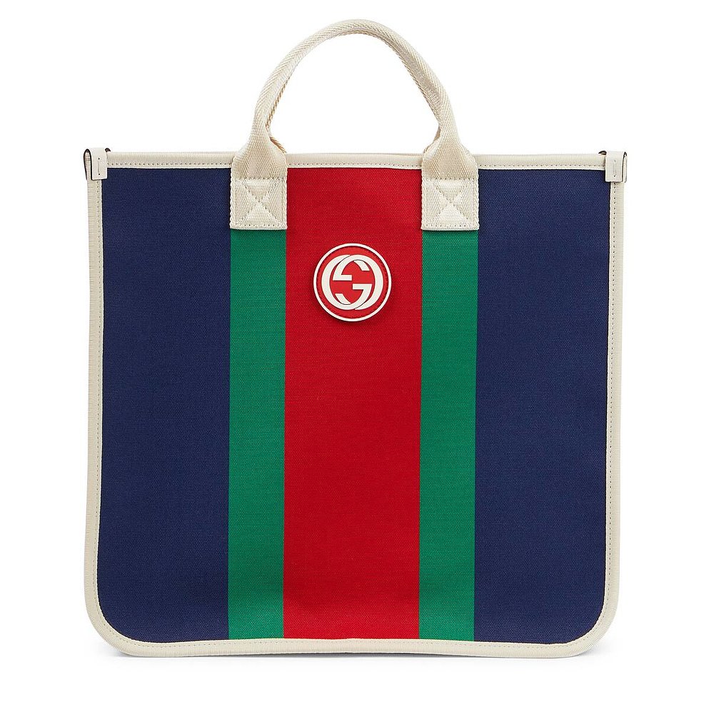 潮奢 Gucci古驰女童Web canvas tote bag托特包童装