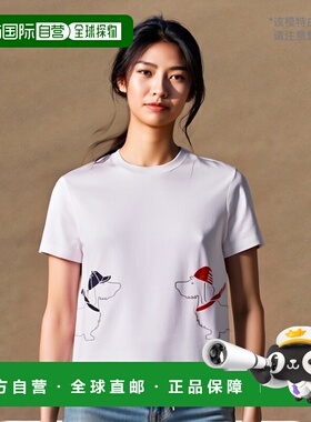 香港直邮THOM BROWNE 女士衬衫 FJS167EJ0058100 SS2024 白色短袖