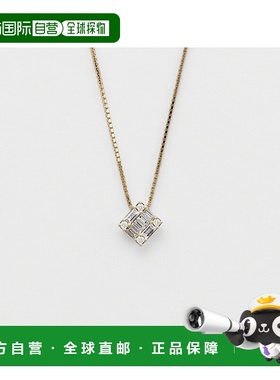 日本直邮日潮 agete 阿卡朵K18YG钻石项链黄色 均码金色精致吊坠