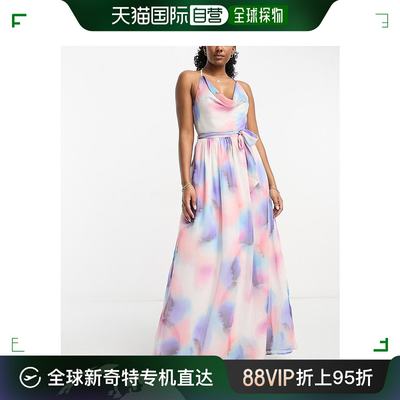 香港直邮潮奢 French Connection 女士 海滩水雾印花长款连衣裙