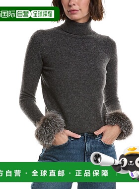 自营sofiacashmere Turtleneck Cashmere Sweater - grey 美国奥