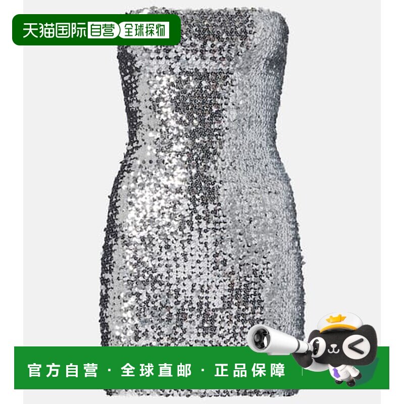 1h可退 香港直邮Gucci 古驰 女士 珠片无肩带迷你连衣裙包臀裙图片
