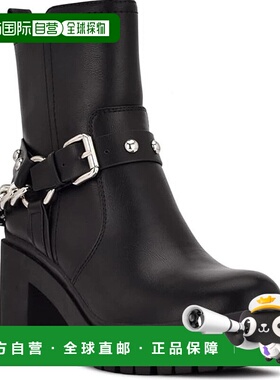 自营Nine West Quilip Boots Women'sBlack Faux Leather Embelli