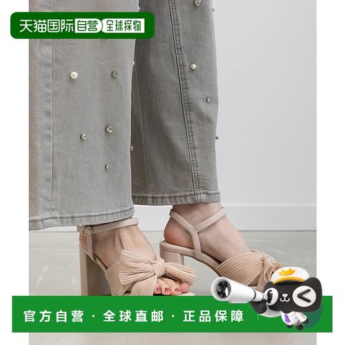 日本直邮Randa 褶皱丝带设计高跟凉鞋 RA041BW016475 黑色单鞋