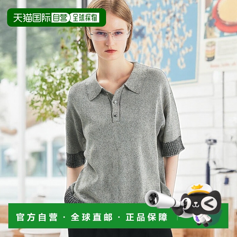 1h可退 日本直邮selle glant 男女同款银色纽扣针织polo衫 494595
