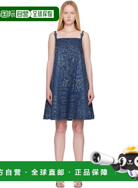 1h可退 香港直邮潮奢 versace 范思哲 女士 蓝色闪粉牛仔连衣裙 E