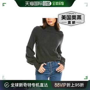 InCashmere 美国奥莱 灰色 小高领插肩羊绒毛衣 直发