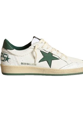 欧洲直邮GOLDENGOOSE/GGDB男士白色皮革LOGO字体休闲平底运动鞋