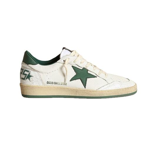 欧洲直邮GOLDENGOOSE/GGDB男士白色皮革LOGO字体休闲平底运动鞋