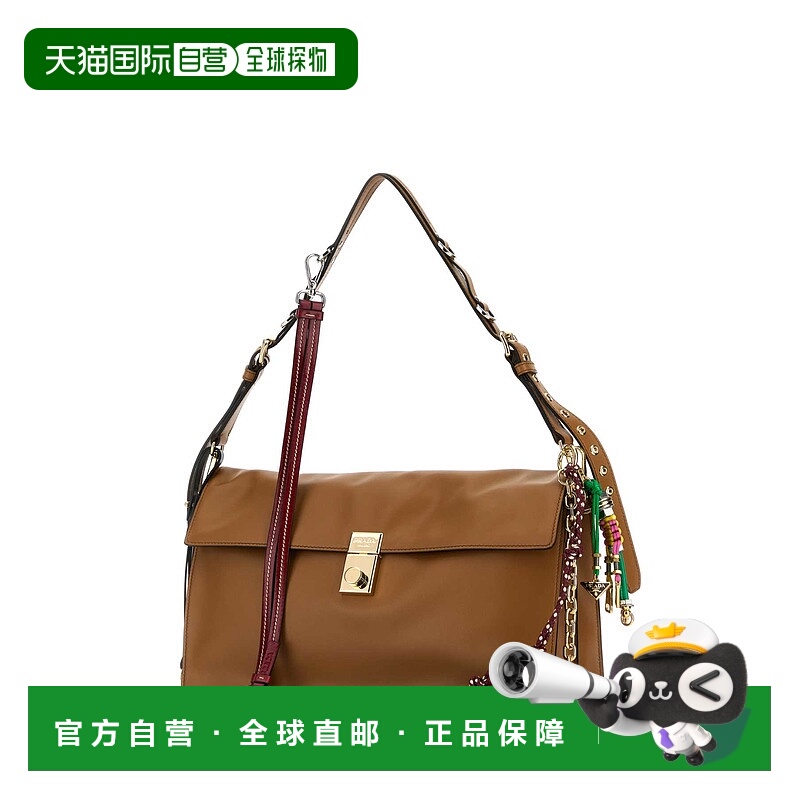 1h可退 香港直邮潮奢 Prada 普拉达 女士 流蘇細節大單肩包 1BD37