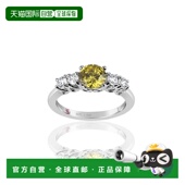石订婚戒指 自营 黄 纯银黄色和白色立方氧化锆 Suzy Levian