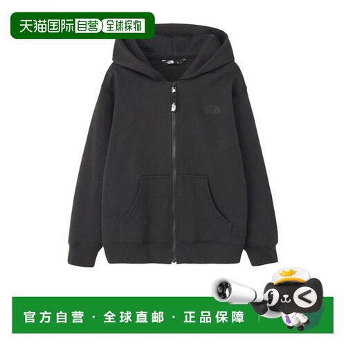 日本直邮THE_NORTH_FACE时尚拉链长袖Logo连帽卫衣儿童款 NTJ6256