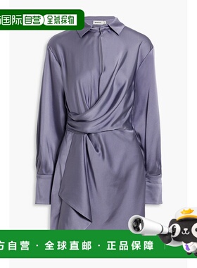 1h可退 香港直邮Simkhai 女士 Talit 裹式缎面迷你连衣裙 2241038