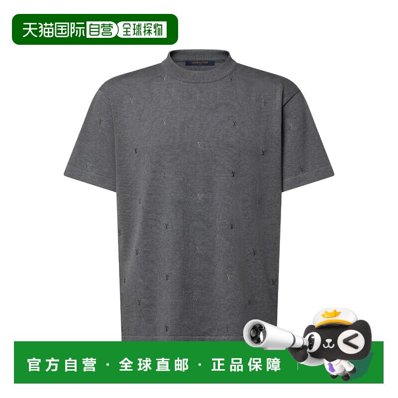 自营欧洲直邮LV路易威登 Blason男士灰色棉休闲T恤短袖男装