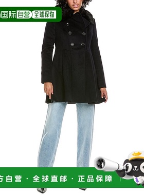 自营Via Spiga 双排扣羊毛混纺大衣 - 蓝色 美国奥莱直发