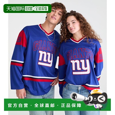 自营Aeropostale Long Sleeve New York Giants V-Neck Top - blu