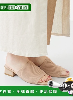 日本直邮Menue 方形跟针织穆勒鞋 [ME8623BW02486] 黑色单鞋