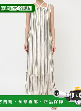 1h可退 日本直邮LAGUNAMOON 女士混合条纹编织蝴蝶结连衣裙 03253