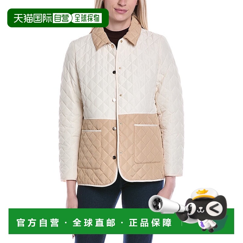 自营Jones New York Colorblock Quilted Jacket - white 美国奥