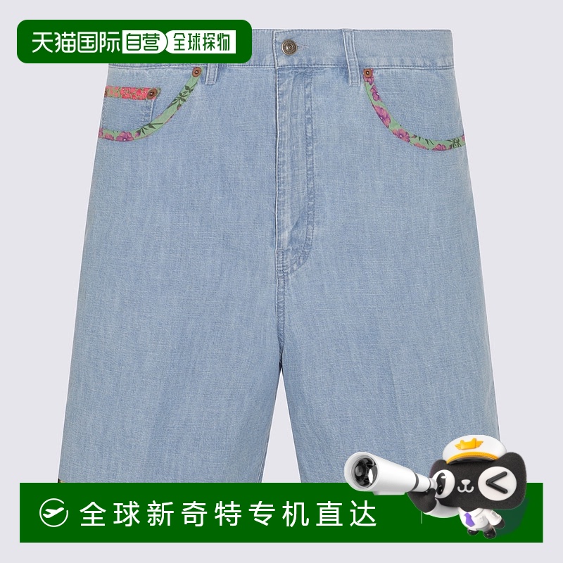 1h可退 香港直邮VALENTINO 男士短裤 6V0DD04HALM508 SS2025 蓝色