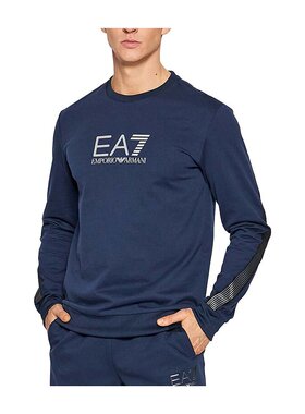 EA7 Emporio Armani 海军蓝logo印花套头卫衣 3LPM67PJ05Z
