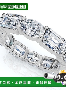 自营 pompeii36 1/2 克拉椭圆形和祖母绿钻石永恒戒指 14k 金或铂