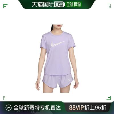 日本直邮NIKE Dri-FIT One Swoosh 短袖跑步上衣女式春夏紫色运动