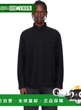 1h可退 香港直邮潮奢 A.P.C. 男士 黑色 Mateo Logo 衬衫 COHAHH1