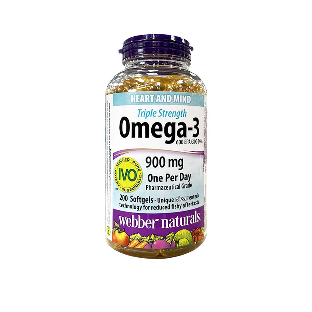 加拿大直邮 Webber 深海鱼油胶囊Omega-3高浓度900mg3倍浓缩200粒