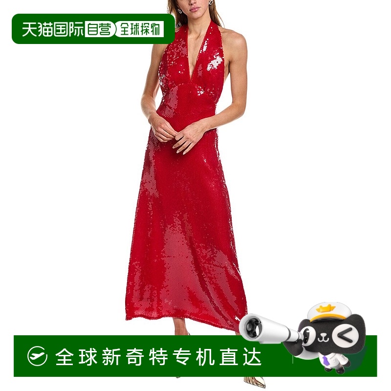 自营 bardot芭铎Freja亮片迷笛连衣裙-红色 【美国奥莱】直发