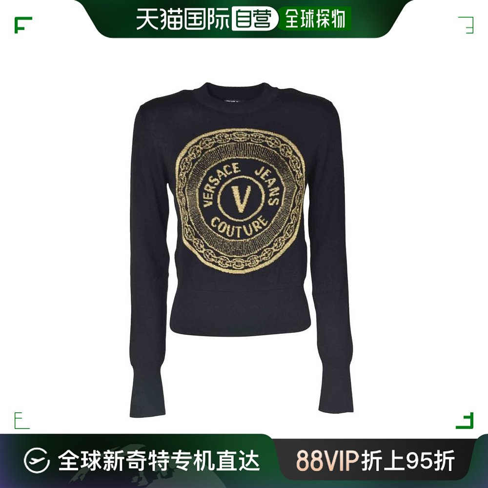 香港直邮VERSACE JEANS 女士黑色棉质 MAXI 徽标运动衫 B4HZA810- 女装/女士精品 卫衣/绒衫 原图主图