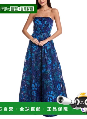 自营rene ruiz雷内 鲁伊斯无肩带礼服-蓝色 美国奥莱直发连衣裙