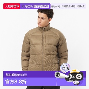 自营欧洲直邮SALOMON 褐色合成材料男士羽绒服