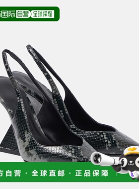 1h可退 香港直邮The Attico 女士 Cheope 105 皮质露跟浅口鞋女鞋