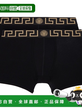 香港直邮潮奢 Versace 范思哲 男士 两件装黑色 Greca Border Lon