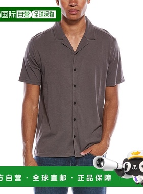 自营John Varvatos Brewer Camp Shirt - grey 美国奥莱直发