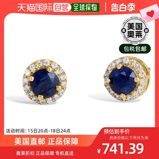 1.78Gtw 白色锆石耳钉 jewelsSs savvy 925 cie 天然蓝色蓝宝石